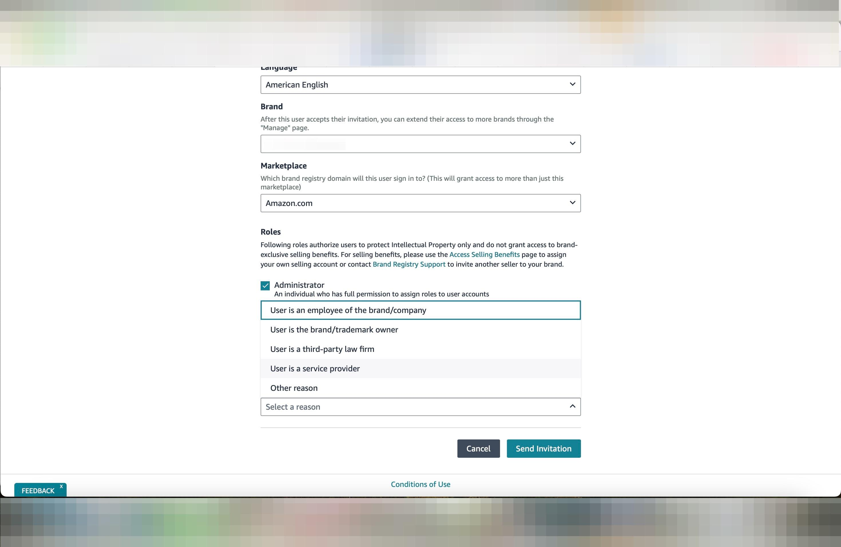 Step 7: Click "User is a service provider" and send invite!